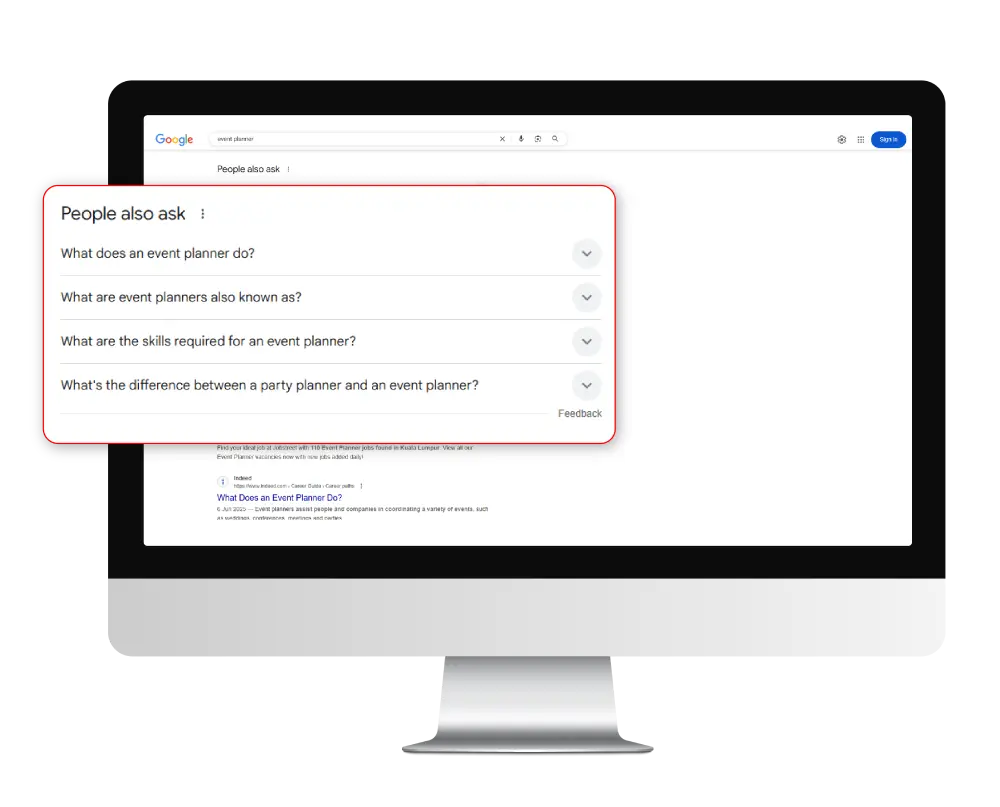 People also ask box preview