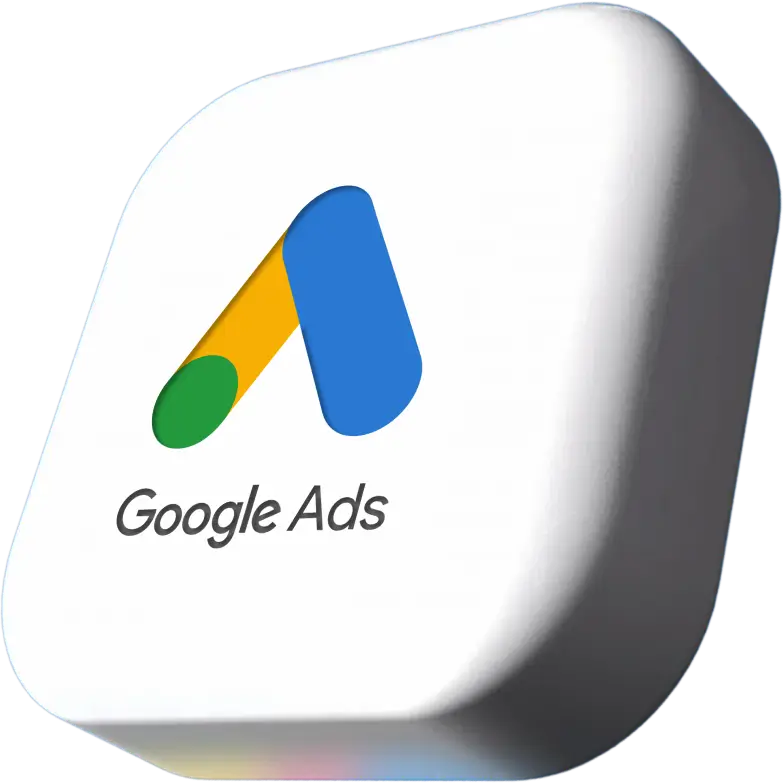 a big rounded square Google Ads icon with dark shade